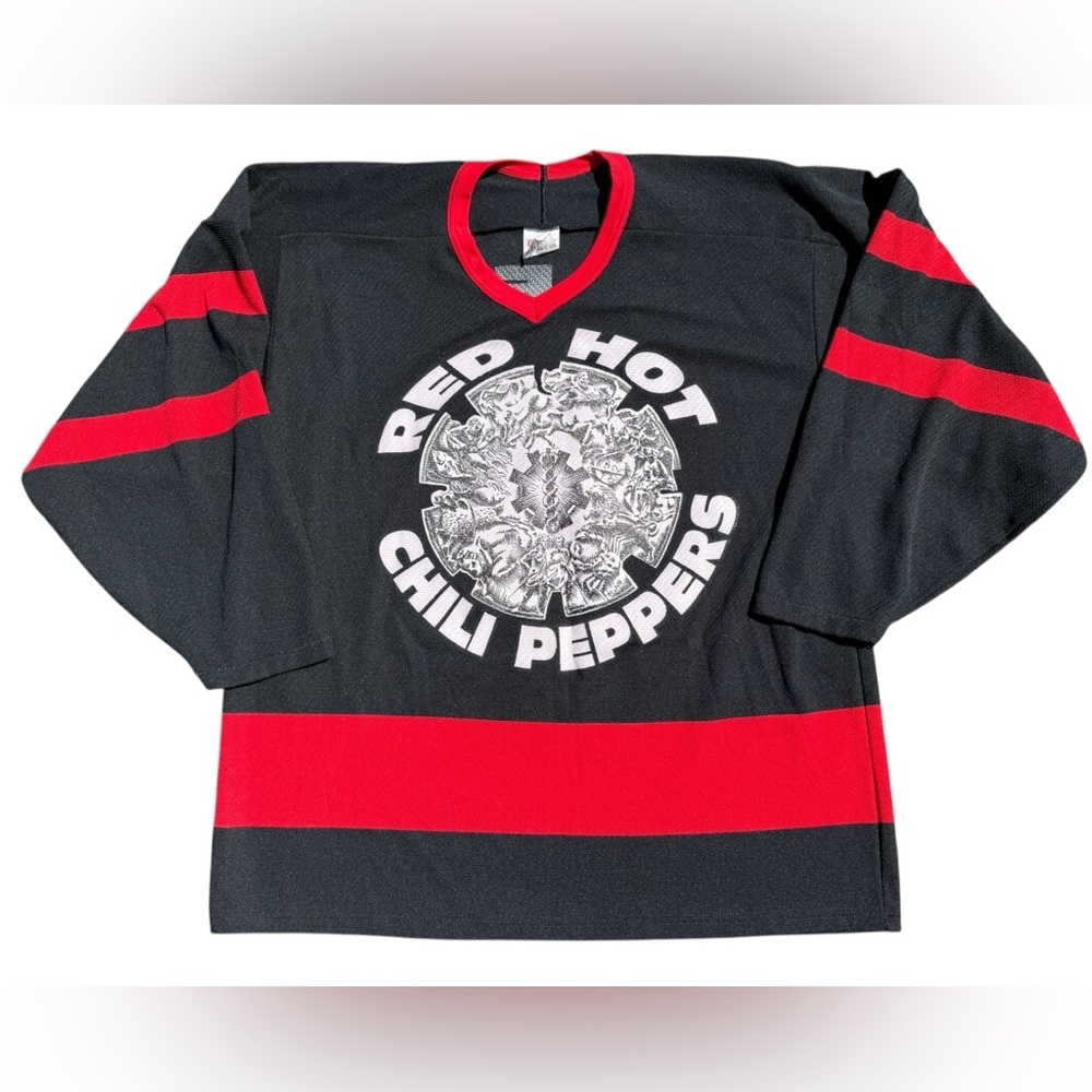 Rare Vintage 1995 Red Hot Chili Peppers FLEA CCM Hockey Jersey Large HTF Canada